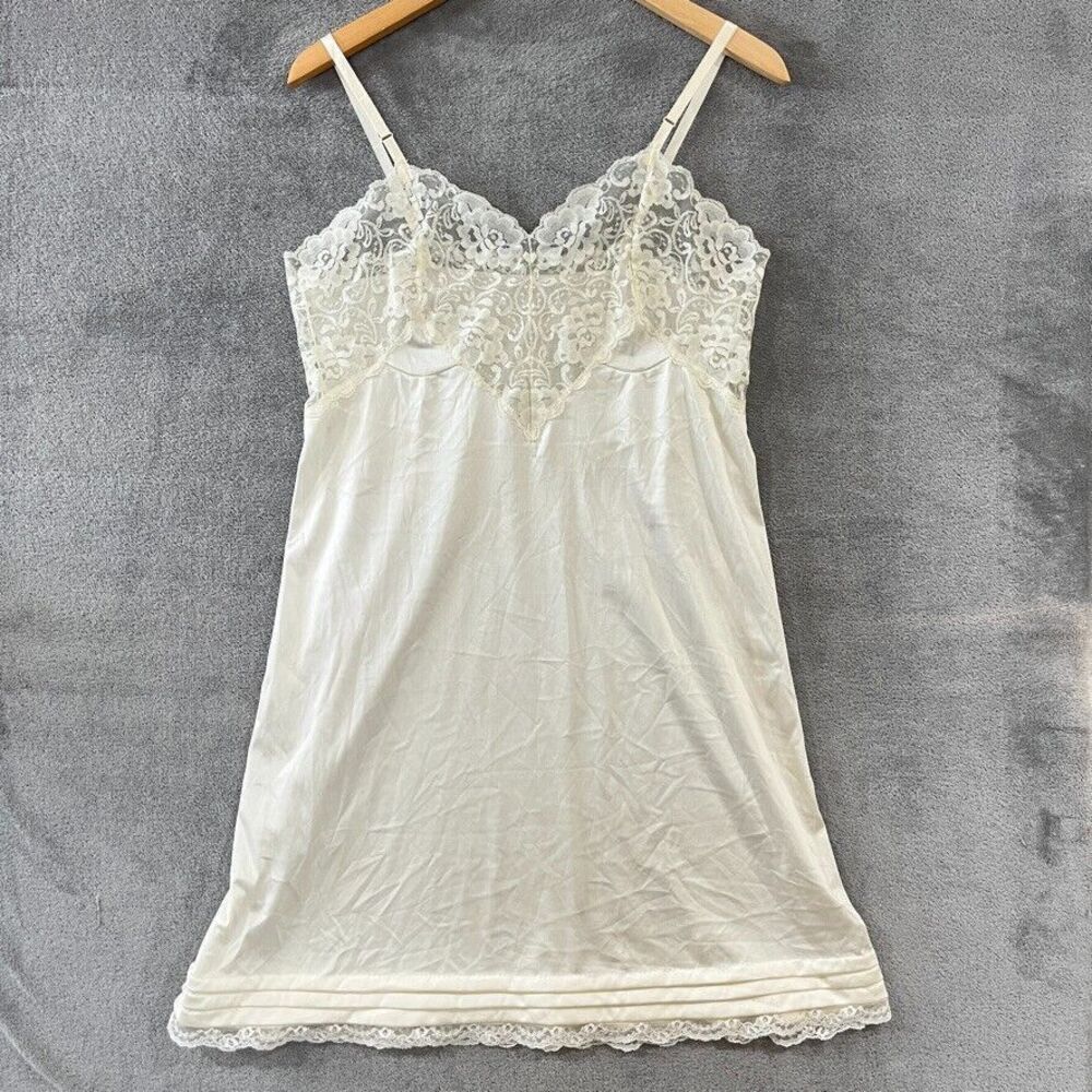 Vintage Lace Bust Babydoll Slip Dress Ivory Lingerie Womens Size L?